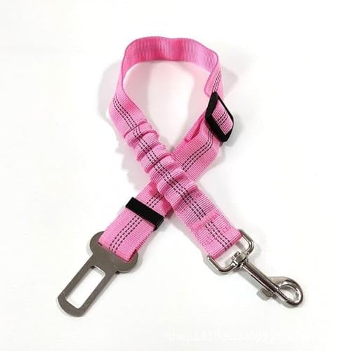 Hunde-Sicherheitsgurte für Autos – Hunde-Sicherheitsgurt mit verstellbarem elastischem Bungee – starkes, langlebiges Hunde-Autogeschirr – Hunde-Sicherheitsgurt-Clip Leine einziehbare Leinen (Rosa, 2 von chichenshangwu