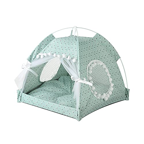 Katzen-Prinzessinnen-Zelt, niedliches Blumenhöhle, Nest, Bett, tragbares Hundezelt, Größe M: 38 x 38 x 36 cm, grüne Blume, Größe L Katzen-Prinzessinnen-Zelt, niedliches Blumenhöhle, Nest, Bett, tragbares Hundezelt, Größe M: 38 x 38 x 36 cm, grüne Blume, Größe L von chichenshangwu