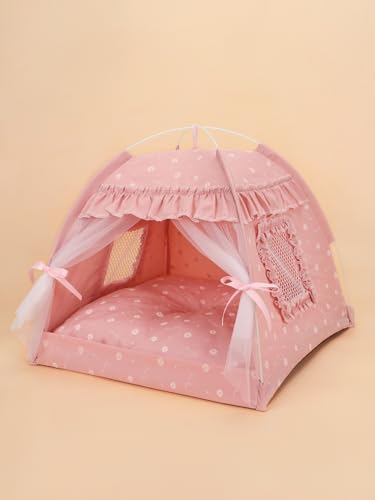 Katzen-Prinzessinnen-Zelt, niedliches Blumenhöhle, Nest, Bett, tragbares Hundezelt, Größe M: 38 x 38 x 36 cm, rosa kleine Blume, Größe M Katzen-Prinzessinnen-Zelt, niedliches Blumenhöhle, Nest, Bett, tragbares Hundezelt, Größe M: 38 x 38 x 36 cm, rosa kleine Blume, Größe M von chichenshangwu