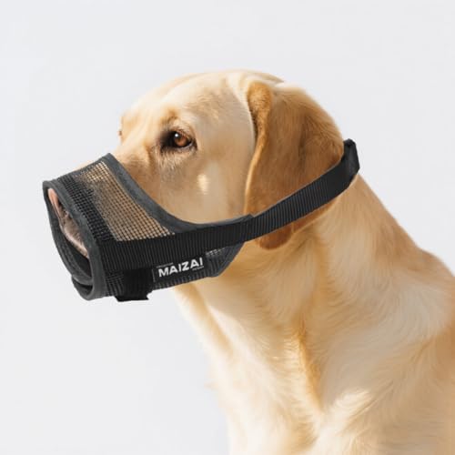 Maulkorb für Hunde, weiches Netzgewebe für kleine, mittelgroße und große Hunde, verhindert Beißen und Bellen, verstellbare Mundabdeckung, Maulkorb für Hunde, ermöglicht Hecheln Trinken (Schwarz, M) Maulkorb für Hunde, weiches Netzgewebe für kleine, mittelgroße und große Hunde, verhindert Beißen und Bellen, verstellbare Mundabdeckung, Maulkorb für Hunde, ermöglicht Hecheln Trinken (Schwarz, M) von chichenshangwu