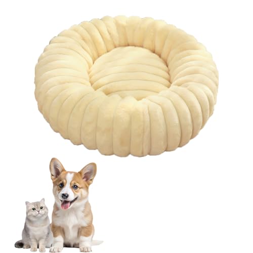 chichenshangwu Donut Hundebett für kleine und mittelgroße Hunde, waschbares Kunstfell mit Cord-Fleece und rutschfester Unterseite, rundes Haustierbett mit abnehmbarem Bezug, Gelb, M - 70 cm chichenshangwu Donut Hundebett für kleine und mittelgroße Hunde, waschbares Kunstfell mit Cord-Fleece und rutschfester Unterseite, rundes Haustierbett mit abnehmbarem Bezug, Gelb, M - 70 cm von chichenshangwu