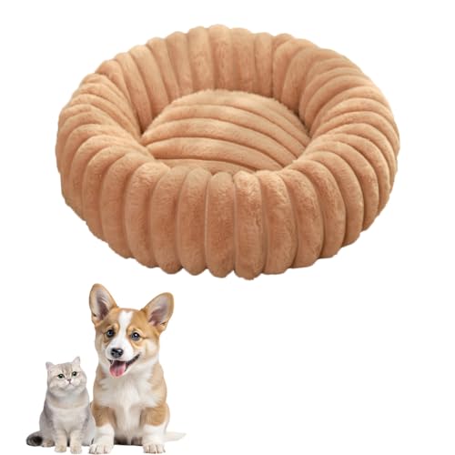 chichenshangwu Donut Hundebett für kleine und mittelgroße Hunde, waschbares Kunstfell mit Cord-Fleece und rutschfester Unterseite, rundes Haustierbett mit abnehmbarem Bezug, Orange, L 80 cm chichenshangwu Donut Hundebett für kleine und mittelgroße Hunde, waschbares Kunstfell mit Cord-Fleece und rutschfester Unterseite, rundes Haustierbett mit abnehmbarem Bezug, Orange, L 80 cm von chichenshangwu