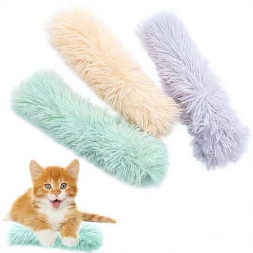 chichenshangwu Katzenspielzeug-Kissen, weiches und langlebiges Knistergeräusch mit Katzenminze im Inneren, fördert Kätzchen-Übung, interaktiver Indoor-Kätzchen-Kicker (Grün, Gelb, Violett) von chichenshangwu