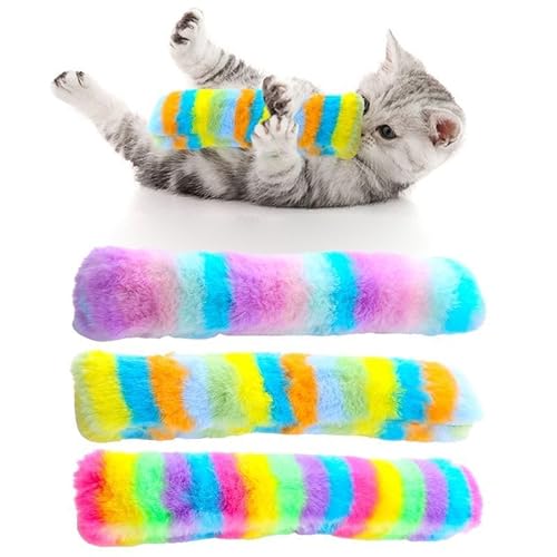 chichenshangwu Katzenspielzeug-Kissen, weiches und langlebiges Knistergeräusch mit Katzenminze im Inneren, fördert Kätzchen-Übung, interaktiver Indoor-Kätzchen-Kicker (Regenbogen) von chichenshangwu