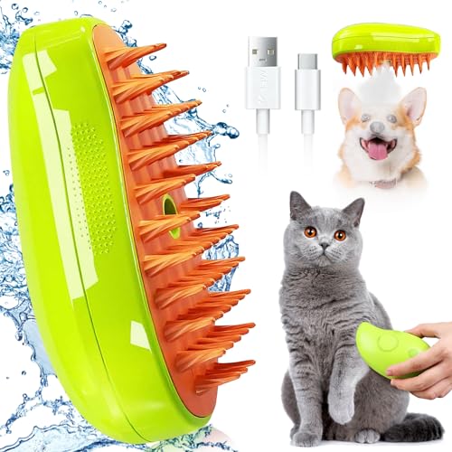 KatzenbüRste mit Dampf 3-In-1,Dampfbürste Katze Grün Steamy Brush Katze Dampfbürste für Katzen mit Spray Katzenbürste mit Wasser Katzen Dampfbürste Pflegebürste für Katzen und Hunde zur Haarentfernung KatzenbüRste mit Dampf 3-In-1,Dampfbürste Katze Grün Steamy Brush Katze Dampfbürste für Katzen mit Spray Katzenbürste mit Wasser Katzen Dampfbürste Pflegebürste für Katzen und Hunde zur Haarentfernung von chimoo