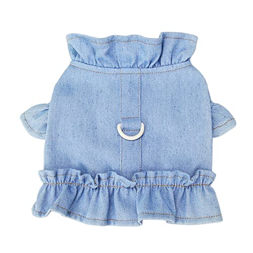 Hundekleid Welpenrock Hundeprinzessin Haustierkleidung Hund Brust Rücken ohne Leine Gürtel Weste Teddy Katze Kleidung Haustier Kleidung 22 Denim Brust und Hundekleid Welpenrock (Blue, XXL) von chiphop