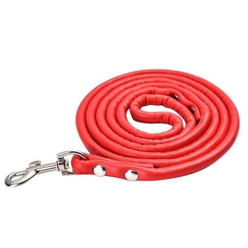 PU-Kordelzug für Haustiere, Autogeschirr, Hundeleine, einziehbare, gepolsterte, elastische, reflektierende Leine, Hundeleine Hundeleinen 3 Meter (Red, L) von chiphop