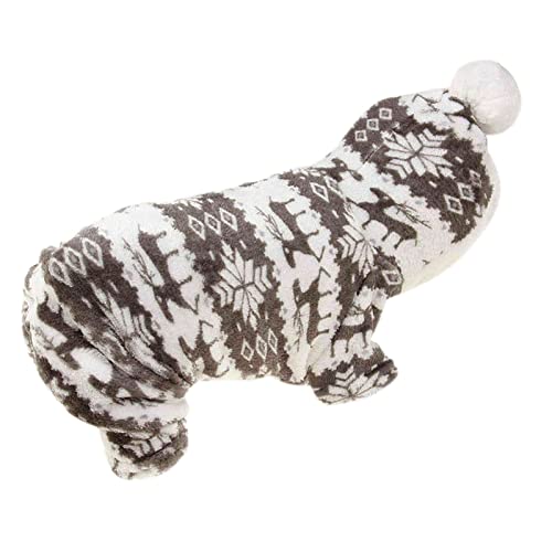 chiphop Haustier Hund Mode Winter Warme Kleidung Pyjama Weiche Baumwolle Welpen Teddy Katze Nachtwäsche Mantel Transportbox Ersatzteile (Grey, M) von chiphop