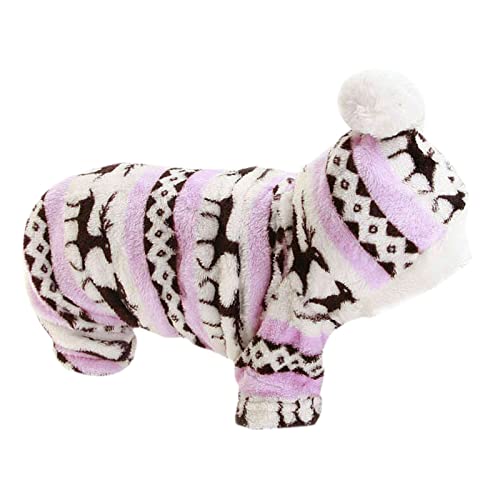 chiphop Haustier Hund Mode Winter Warme Kleidung Pyjama Weiche Baumwolle Welpen Teddy Katze Nachtwäsche Mantel Transportbox Ersatzteile (Pink, L) von chiphop