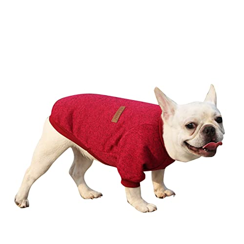 chiphop Hundepullover Englische Bulldogge Haustier-gestreiftes Kleidungs-T-Shirt Hundewelpen-Klassische Hundesommer-Westen-Westen-Haustierkleidung Hunde Pullover (Red, S) von chiphop