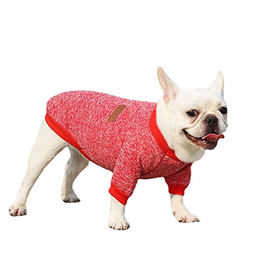 chiphop Hundepullover Englische Bulldogge Haustier-gestreiftes Kleidungs-T-Shirt Hundewelpen-Klassische Hundesommer-Westen-Westen-Haustierkleidung Hunde Pullover (Watermelon Red, XL) von chiphop