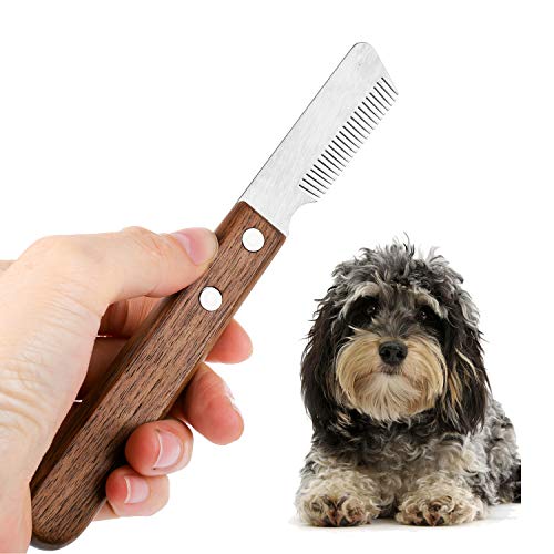 Hund Trimmmesser mit Holzgriff für Stumpf Hunde Rauhaardackel Dackel Fein Deckhaar Terrier, Mittel Abisoliermesser Braun Rechtshändig Trimm Messer Haustierpflege Werkzeug für Haustier Pet Unterwolle Hund Trimmmesser mit Holzgriff für Stumpf Hunde Rauhaardackel Dackel Fein Deckhaar Terrier, Mittel Abisoliermesser Braun Rechtshändig Trimm Messer Haustierpflege Werkzeug für Haustier Pet Unterwolle von cholinchin
