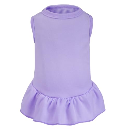 Hundekleid, Katzenrock, einfarbig, für den Sommer, ärmellos, für Welpen, Mädchen, Kleidung für kleine Haustiere, Hunde, Katzen (Hellviolett, Größe XS) von choyaxo