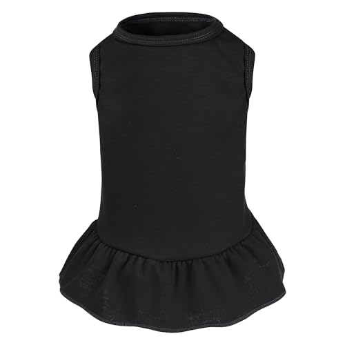Hundekleid, Katzenrock, einfarbig, für den Sommer, ärmellos, für Welpen, Mädchen, Kleidung für kleine Haustiere, Hunde, Katzen (Schwarz, Größe XS) von choyaxo