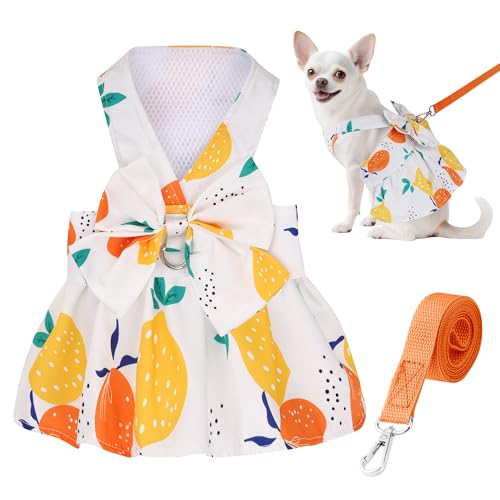 Hundekleid mit Blumenmuster, Schleife, niedliches Welpen-Kleid, Haustier-Outfits für Welpen, Katzen, Frühling und Sommer Hundekleid mit Blumenmuster, Schleife, niedliches Welpen-Kleid, Haustier-Outfits für Welpen, Katzen, Frühling und Sommer von choyaxo