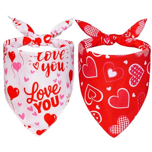 choyaxo 2 Stück Valentinstag Hund Bandanas Valentinstag Kostüm für kleine Haustiere Hunde Katze Bandana Schal Set Party Zubehör choyaxo 2 Stück Valentinstag Hund Bandanas Valentinstag Kostüm für kleine Haustiere Hunde Katze Bandana Schal Set Party Zubehör von choyaxo