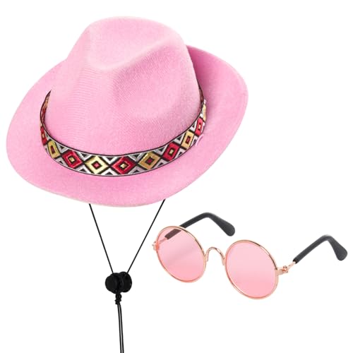 choyaxo Cowboy-Kostüm-Set für Haustiere, inklusive Cowboyhut, Sonnenbrille für Hunde und Katzen von choyaxo