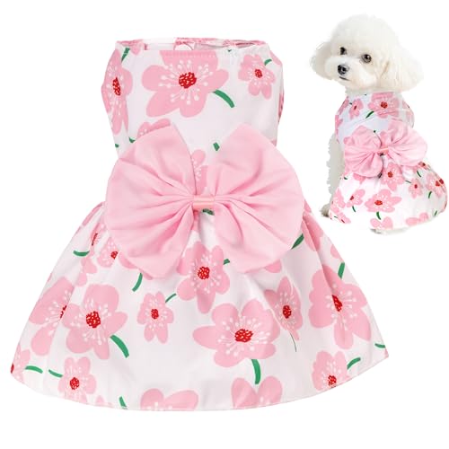 choyaxo Hundekleid mit Blumenmuster, niedlicher Hunderock, Haustierkleid, Sommerkleidung für Welpen, kleine Katzen choyaxo Hundekleid mit Blumenmuster, niedlicher Hunderock, Haustierkleid, Sommerkleidung für Welpen, kleine Katzen von choyaxo