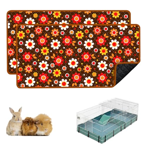 cimiycob Meerschweinchen-Bettwäsche, waschbar, Meerschweinchen-Käfigeinlagen, wasserdicht, wiederverwendbar und rutschfest, super saugfähig, für kleine Tiere, Kaninchen, Chinchillas, 2 Stück von cimiycob
