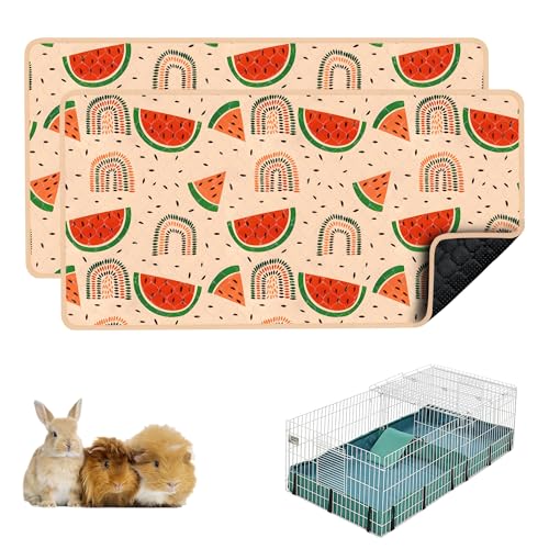 cimiycob Meerschweinchen-Käfigeinlagen, waschbar, wasserdicht, wiederverwendbar und rutschfest, super saugfähig, für Kleintiere, Kaninchen, Chinchillas, 2 Stück von cimiycob