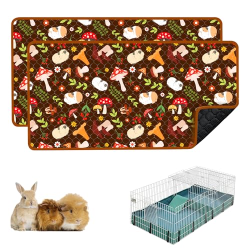 cimiycob Meerschweinchen-Käfigeinlagen, waschbar, wasserdicht, wiederverwendbar und rutschfest, super saugfähig, für Kleintiere, Kaninchen, Chinchillas, 2 Stück cimiycob Meerschweinchen-Käfigeinlagen, waschbar, wasserdicht, wiederverwendbar und rutschfest, super saugfähig, für Kleintiere, Kaninchen, Chinchillas, 2 Stück von cimiycob