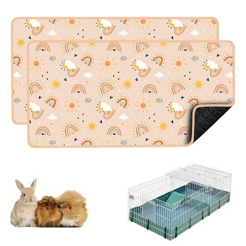 cimiycob Meerschweinchen-Käfigeinlagen, waschbar, wasserdicht, wiederverwendbar und rutschfest, super saugfähig, für Kleintiere, Kaninchen, Chinchillas, 2 Stück cimiycob Meerschweinchen-Käfigeinlagen, waschbar, wasserdicht, wiederverwendbar und rutschfest, super saugfähig, für Kleintiere, Kaninchen, Chinchillas, 2 Stück von cimiycob