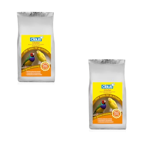 Claus Eifutter | Doppelpack | 2 x 750 g | Aufzucht- und Konditionsfutter für Kanarien, Exoten und andere Ziervögel | Mit Vitaminen, Aminosäuren, Mineralien und Spurenelementen von claus