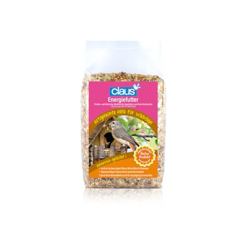 Claus Energiefutter | 700 g | Kraftmix für Wild- und Gartenvögel in der Brut- und Aufzuchtzeit | Reich an hochwertigen Fetten, Nährstoffen & Vitaminen | Hafer- und Sojaflocken von claus