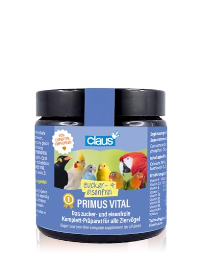Claus Primus VITAL | 70 g | Ergänzungsfuttermittel für Ziervögel | Breites Spektrum an Mineralien, Spurenelementen und 18 Aminosäuren | Mit Allen lebensnotwendigen Vitaminen Claus Primus VITAL | 70 g | Ergänzungsfuttermittel für Ziervögel | Breites Spektrum an Mineralien, Spurenelementen und 18 Aminosäuren | Mit Allen lebensnotwendigen Vitaminen von claus