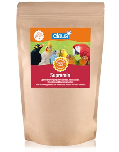 Claus Supramin | 500 g | Ergänzungsfuttermittel für Ziervögel | Mit wichtigen Vitaminen, Aminosäuren, Mineralien und Spurenelementen | Für alle Lebensphasen geeignet von claus