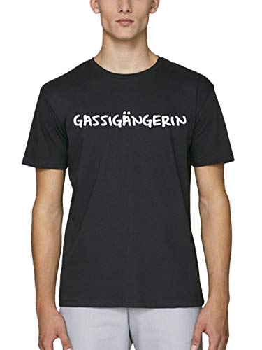 clothinx Gassigängerin Herren T-Shirt Bio und Fair Schwarz Gr. S von clothinx