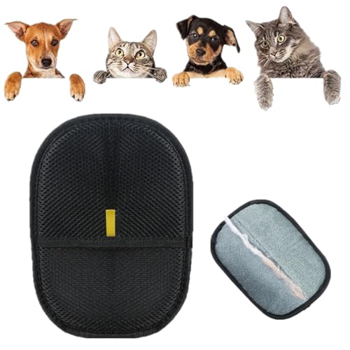 1 x Haustier-Pflegehandschuhe, Hundewaschhandschuhe, Katzenpflege-Handschuh, statische Entfernungshandschuhe, Tierhaarentferner, vielseitige Fellpflege-Handschuhe für Fellpflege, Enthaaren, Waschen (1 von clover