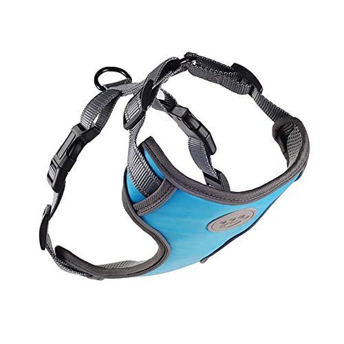cn herb Pet Traction Explosionsgeschütztes Punching-Brustgeschirr für Brust und Rücken, Traktionsseil, Größe M (5,4–14,5 kg), Blau) von cn herb