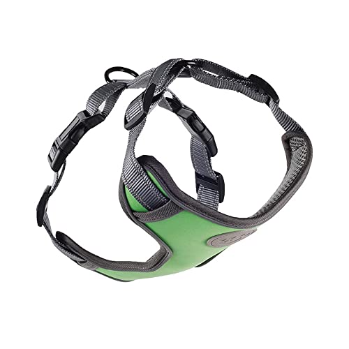 cn herb Pet Traction Explosionsgeschütztes Punching-Brustgeschirr für Brust und Rücken, Traktionsseil, Größe M (5,4–14,5 kg), Grün) von cn herb