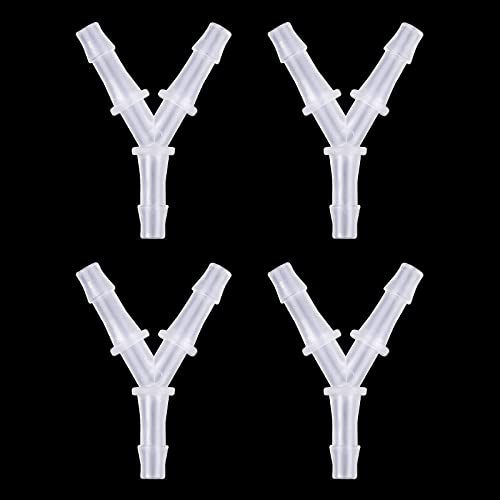 cobee Aquarium Luftpumpen Anschlüsse, 4 Stück Y förmiger Airline Schlauchverbinder Anti Shedding Aquarium Luftpumpen Anschluss Kunststoff Luftschlauch Adapter für 3/16 Zoll Luftleitung von cobee