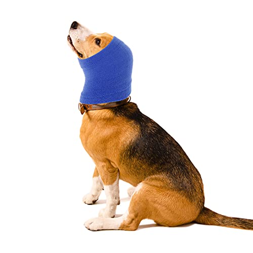 cobee Beruhigende Ohrenschützer für Hunde, Ohrenschützer für Hunde Lärmschutz Haustier Ohrenklappe Kopfwickel Ohren Kapuzenpullover zur Geräuschunterdrückung für Pflege Baden (L, Blau) von Cobee