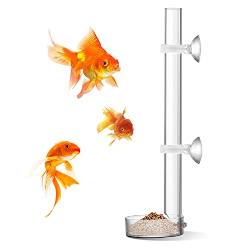 cobee Acryl-Garnelen-Futterspender, transparent, langlebig, für Aquarium, Fisch, Garnelen, zusammengebaut, Futterschale, Futterschale, Set für Garnelenfutter – 25 cm Tube und 6,5 cm Futternapf von cobee