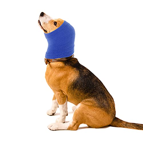 cobee Beruhigende Ohrenschützer für Hunde, Ohrenschützer für Hunde Lärmschutz Haustier Ohrenklappe Kopfwickel Ohren Kapuzenpullover zur Geräuschunterdrückung für Pflege Baden (M, Blau) von cobee