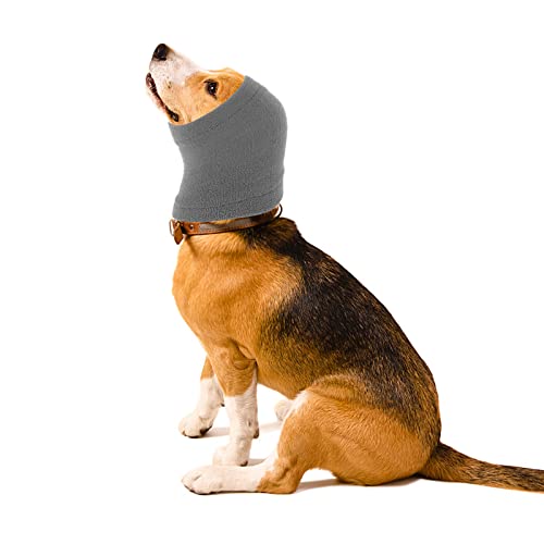 cobee Hals und Ohrenwärmer für Hunde, Ohrenschützer für Hunde für Komfort Angst Baden Pflege Reduzierung von Geräuschen Nacken und Ohrenwärmer Kapuze beruhigende Ohrabdeckungen(Größe M, grau) von Cobee