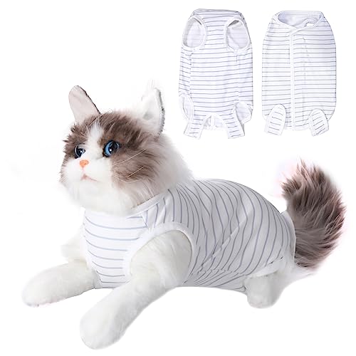 cobee Professioneller Katzen Erholungsanzug für Bauchwunden oder Hautkrankheiten, Katzenchirurgie Erholungsanzug weicher E Kragen Kegel Alternative Katzen Einteiler für Katzen (Größe M) von Cobee