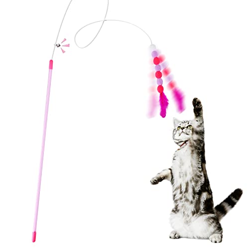 cobee Katzenfederspielzeuge, weiches Katzenspielzeug mit Glocke, Pompon, Katzenstab, interaktives Katzenspielzeug, Trainingsspielzeug, Katzen-Teaser Spielzeug für Innen-Kätzchen cobee Katzenfederspielzeuge, weiches Katzenspielzeug mit Glocke, Pompon, Katzenstab, interaktives Katzenspielzeug, Trainingsspielzeug, Katzen-Teaser Spielzeug für Innen-Kätzchen von Cobee