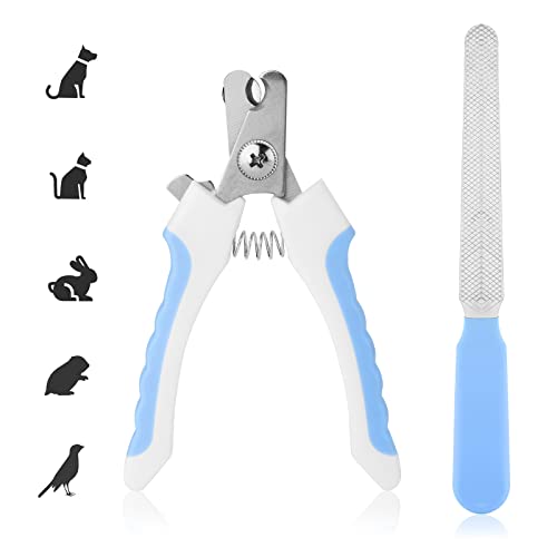 cobee Nagelknipser für Haustiere, Nagelfeilen für Hunde Nagelknipser für Hunde Professioneller Haustiertrimmer mit Schutzvorrichtung und Sicherheitsschloss Krallenschere für Hunde (Blau) von cobee