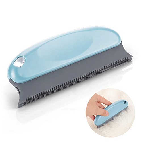 cobee Tierhaarentfernerbürste, Tierhaardetailer Hundehaarentferner Fusselentfernerbürste Katzenhaarentferner Kamm Gummibürste Hundehaarentfernungsprodukte für Couchmöbel Teppich Kleidung (Hellblau) von Cobee