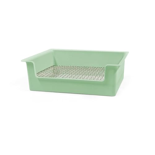 2-stöckiges Kaninchentoilette mit Zaunschutz, kaufester Kunststoff und Metall, Töpfchen für Frettchen/Meerschweinchen (grün) von cocoontail