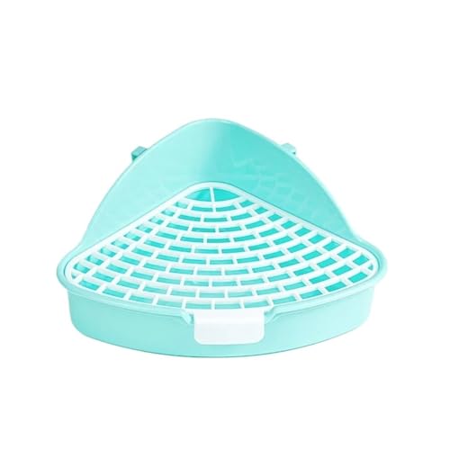Dreieckige Kaninchentoilette mit Käfighaken, 2-stöckiges kleines Haustier-Töpfchen für Hamster/Chinchillas, Eck-montierte Trainingstoilette (blau) von cocoontail