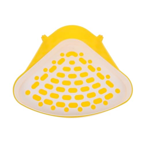 Dreieckige Kaninchentoilette mit abnehmbarem Gitter, ABS-Kunststoff-Töpfchen für Meerschweinchen/Frettchen, Eck-montiertes Trainingstablett (weiß) von cocoontail