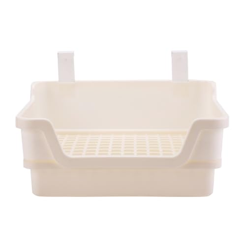 Große Kaninchentoilette mit 2 Ebenen, Käfigmontage, Haustier-Töpfchen für Kaninchen, Meerschweinchen, Chinchillas, leicht zu reinigende Kunststoff-Toilettenablage (weiß) von cocoontail