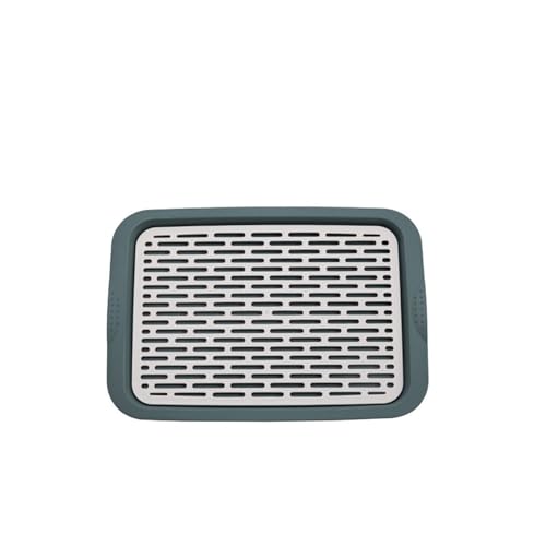 Große Kaninchentoilette mit abnehmbarem Gitter, 2-stöckiges Kunststoff-Töpfchen für Meerschweinchen/Frettchen, Käfig-Trainingstablett (groß, grün) von cocoontail