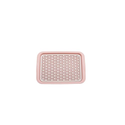 Große Kaninchentoilette mit abnehmbarem Gitter, 2-stöckiges Kunststoff-Töpfchen für Meerschweinchen/Frettchen, Käfig-Trainingstablett (klein, Rosa) von cocoontail