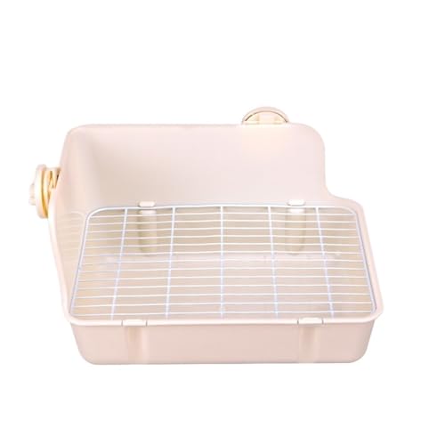 Kaninchentoilette mit Eckschnallen, 2-stöckiges abnehmbares Tablett für Chinchillas/Meerschweinchen, spritzwassergeschützter Kunststofftopf (weiß) von cocoontail